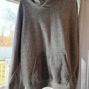 Abercrombie Heather Gray Herringbone Pullover Hoodie